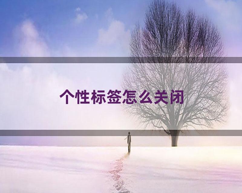 个性标签怎么关闭