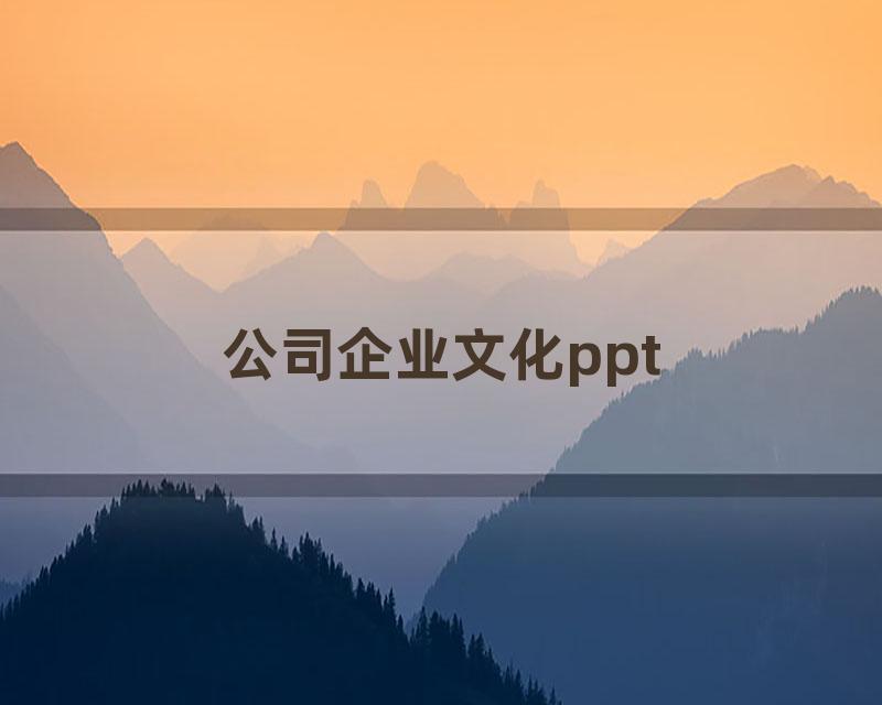 公司企业文化ppt