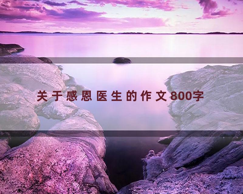 关于感恩医生的作文800字