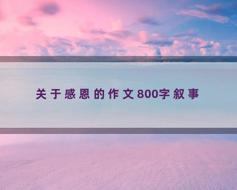 关于感恩的作文800字叙事