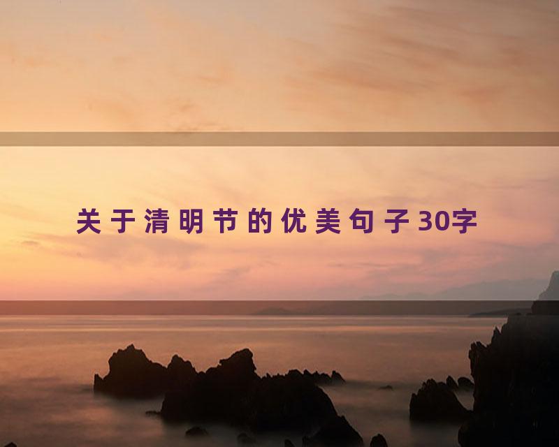 关于清明节的优美句子30字