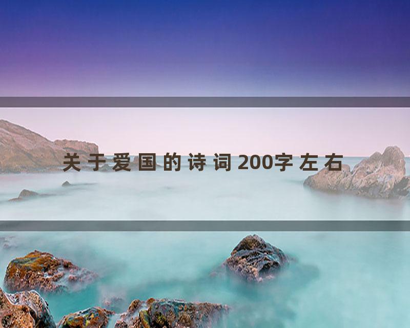 关于爱国的诗词200字左右