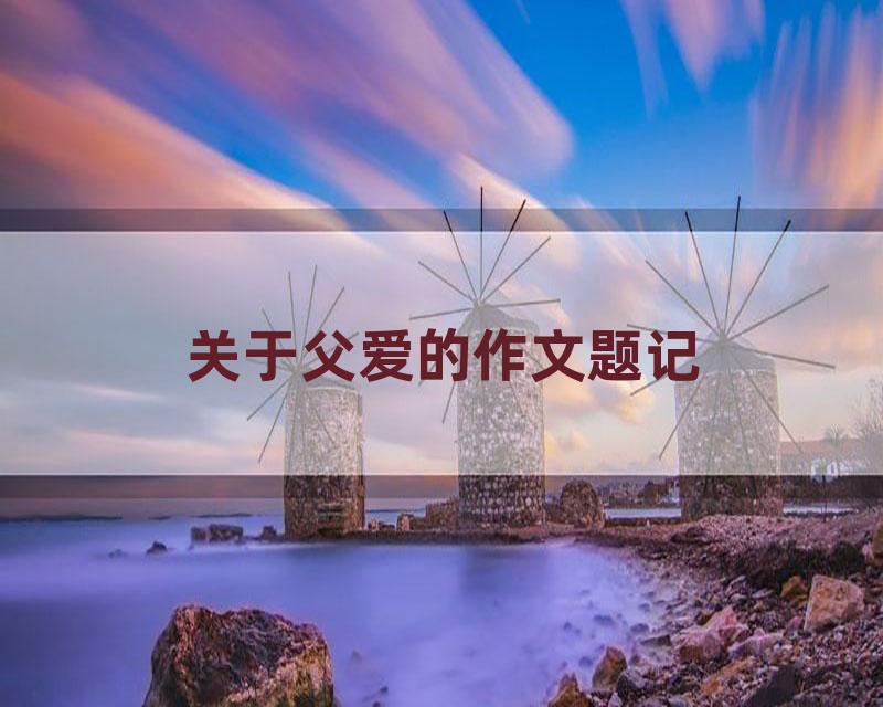 关于父爱的作文题记