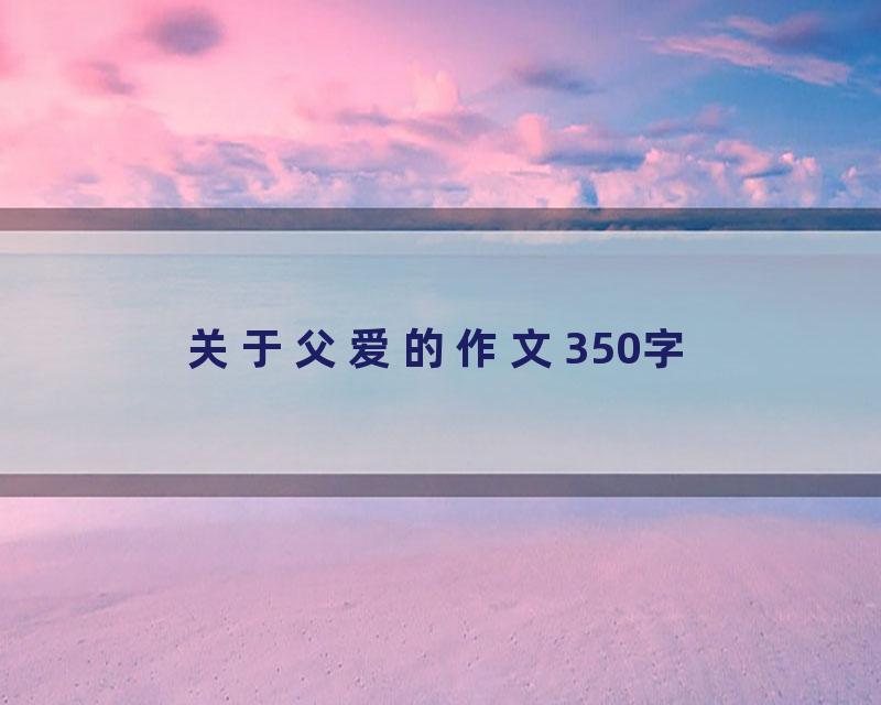 关于父爱的作文350字