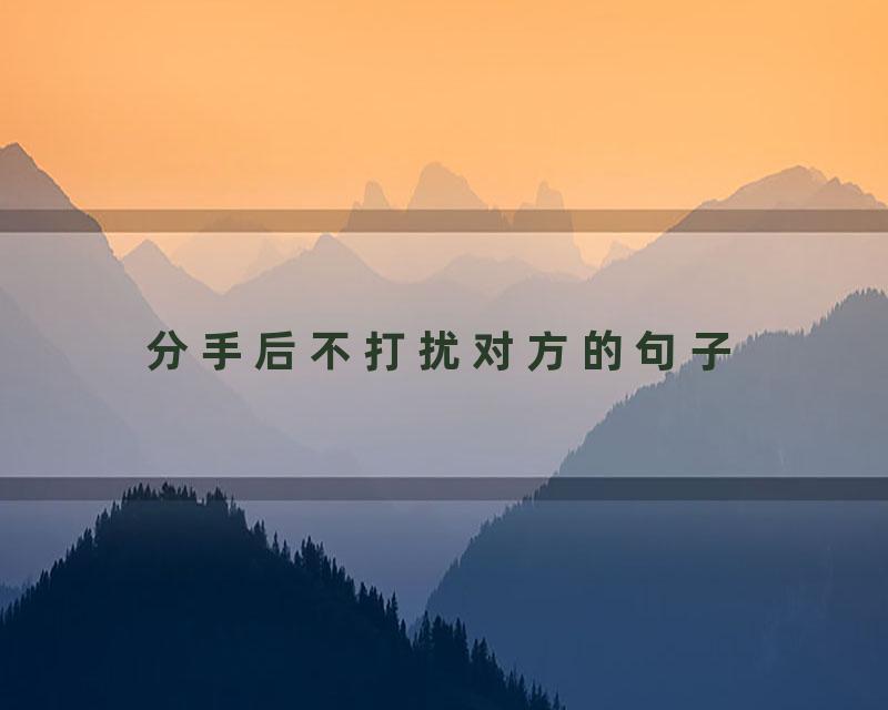 分手后不打扰对方的句子