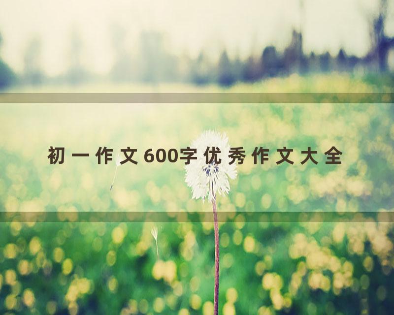 初一作文600字优秀作文大全