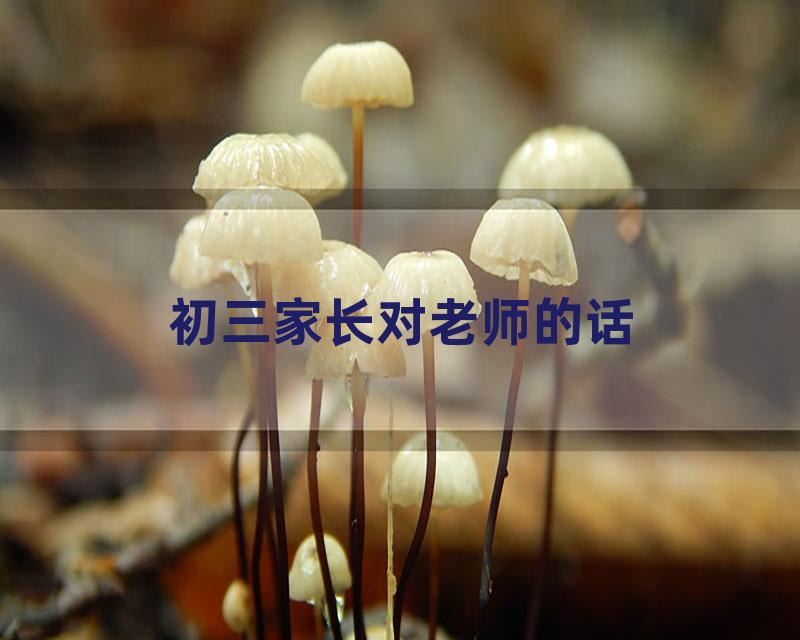 初三家长对老师的话