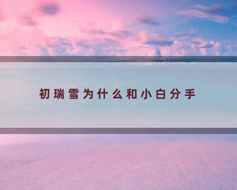 初瑞雪为什么和小白分手