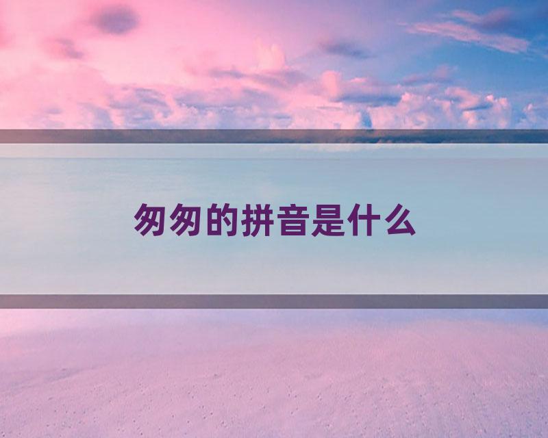 匆匆的拼音是什么