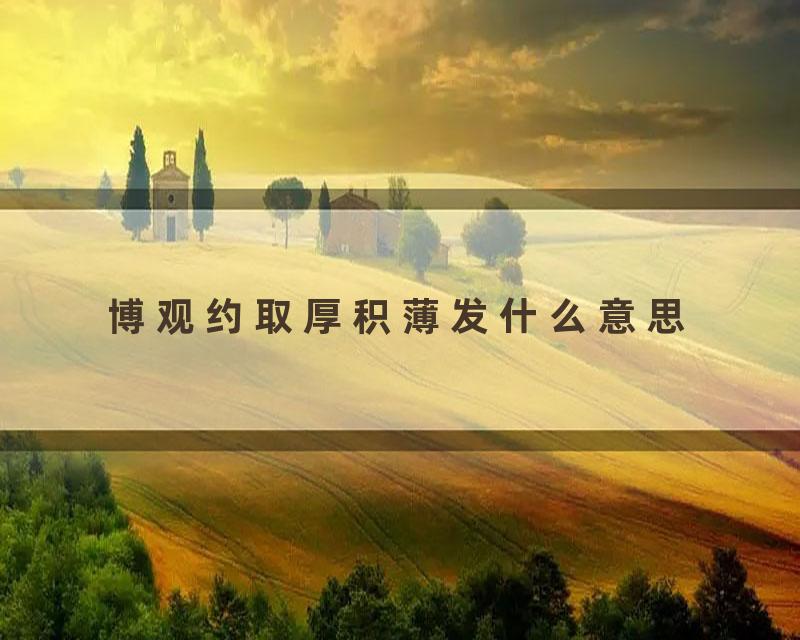 博观约取厚积薄发什么意思