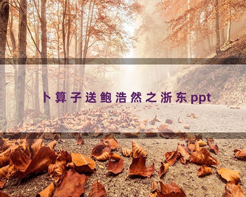 卜算子送鲍浩然之浙东ppt