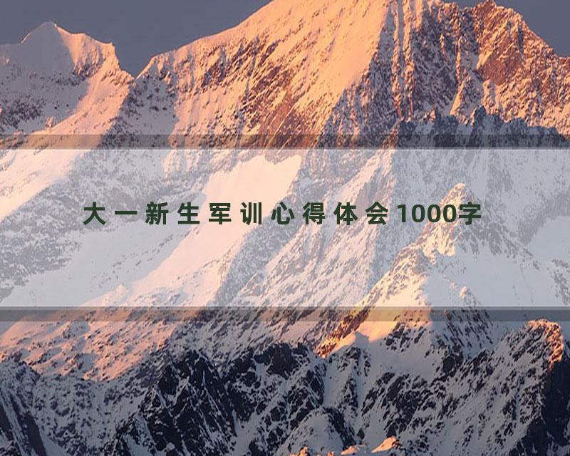 大一新生军训心得体会1000字