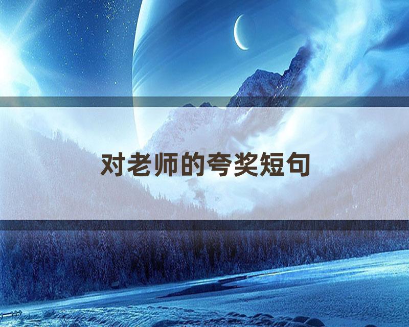 对老师的夸奖短句