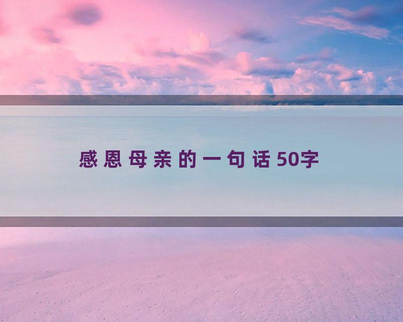 感恩母亲的一句话50字