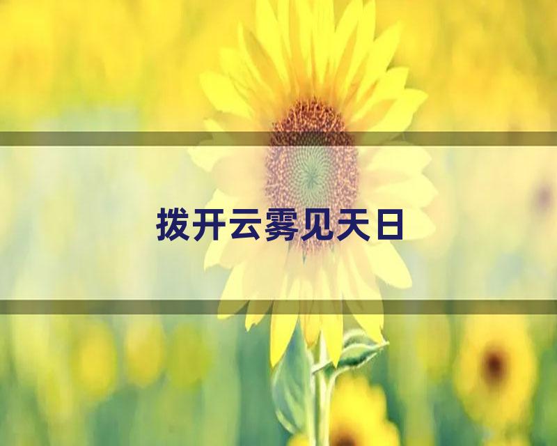 拨开云雾见天日