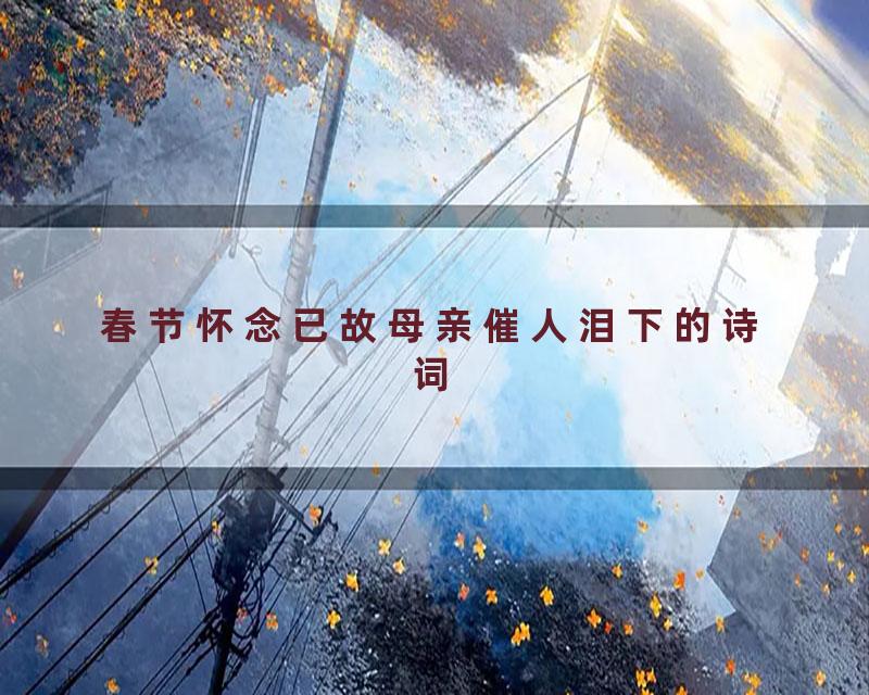 春节怀念已故母亲催人泪下的诗词