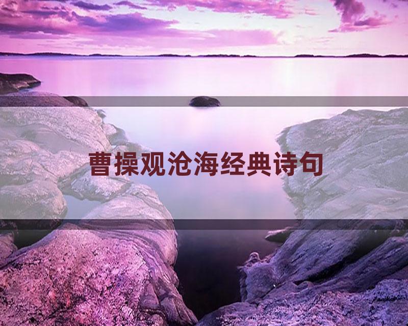 曹操观沧海经典诗句