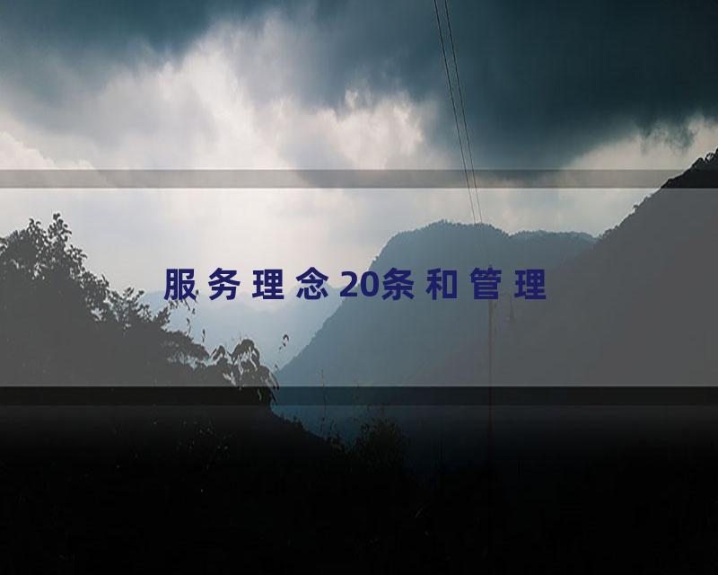 服务理念20条和管理