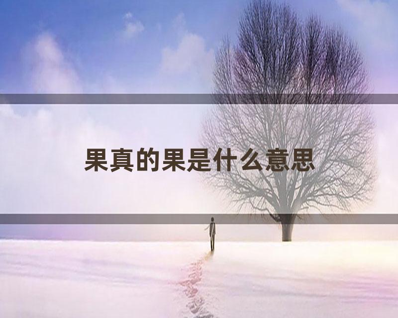 果真的果是什么意思