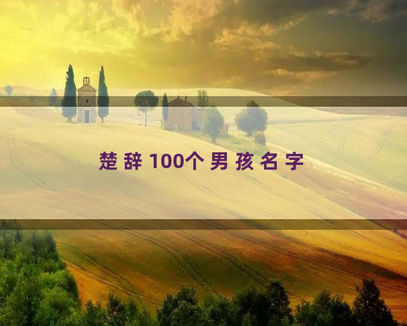 楚辞100个男孩名字