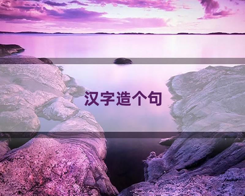 汉字造个句