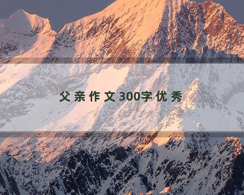 父亲作文300字优秀