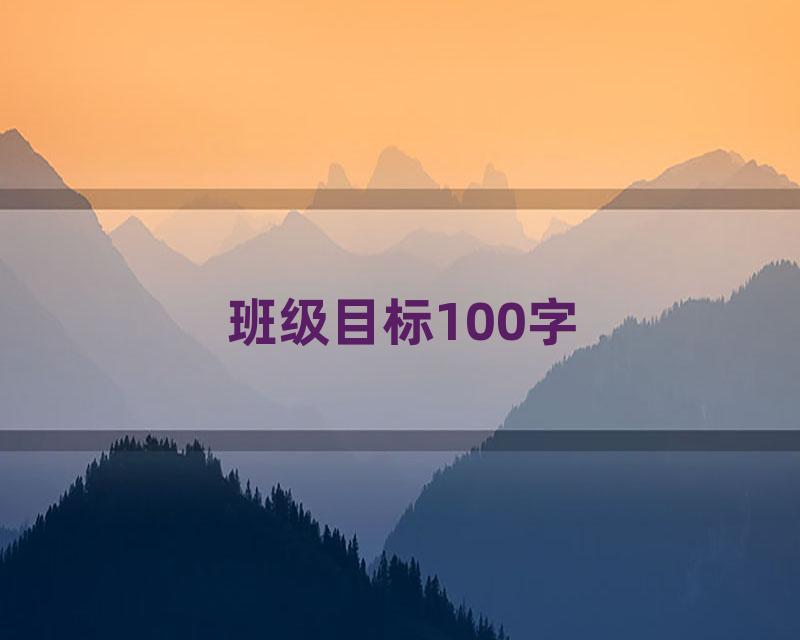 班级目标100字