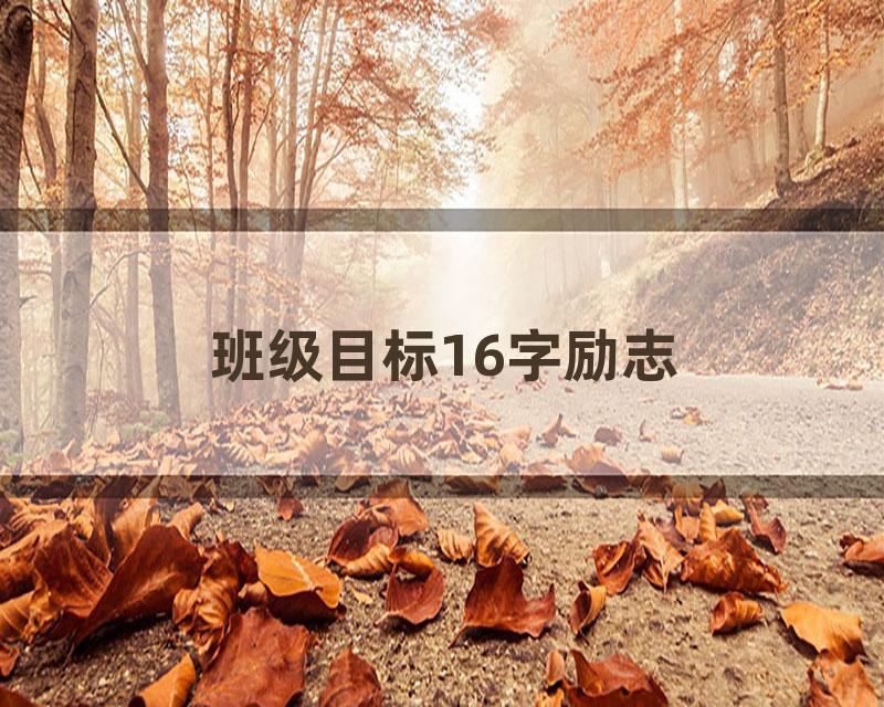 班级目标16字励志