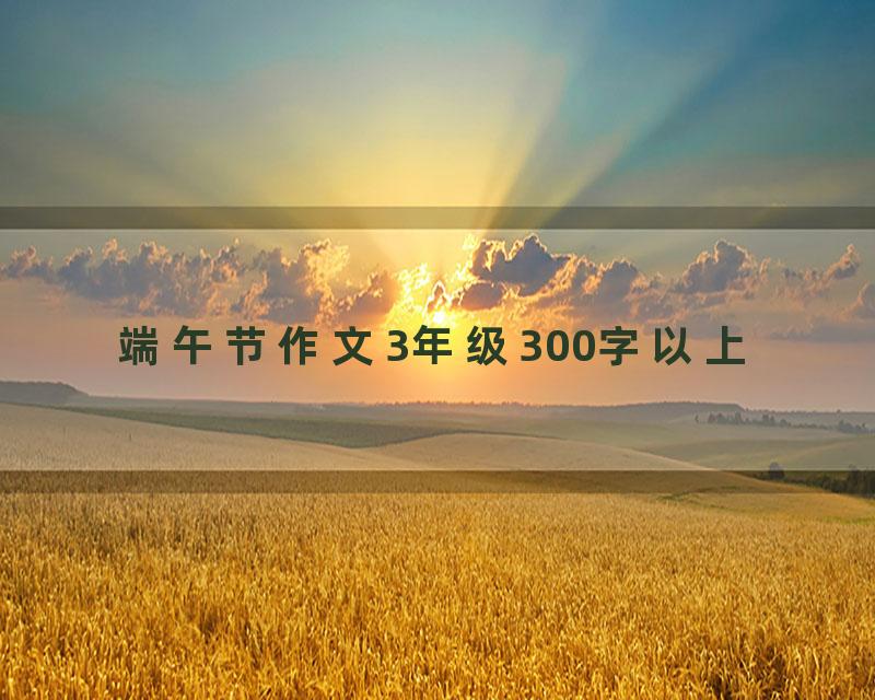 端午节作文3年级300字以上