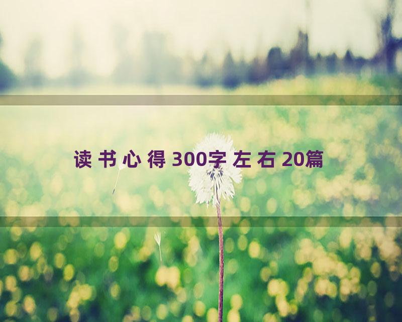 读书心得300字左右20篇