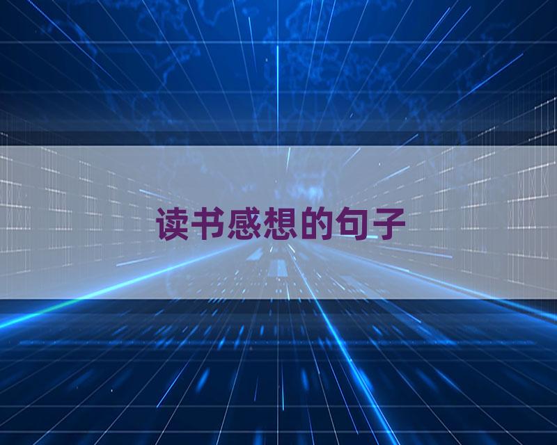 读书感想的句子