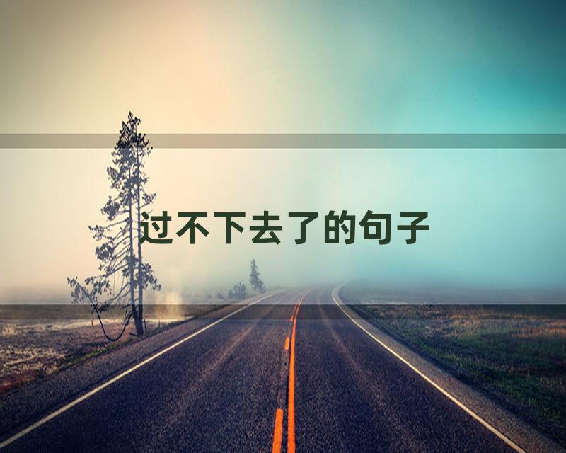 过不下去了的句子