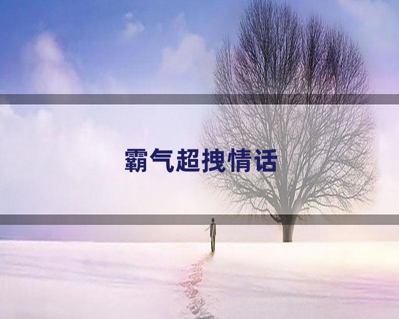 霸气超拽情话