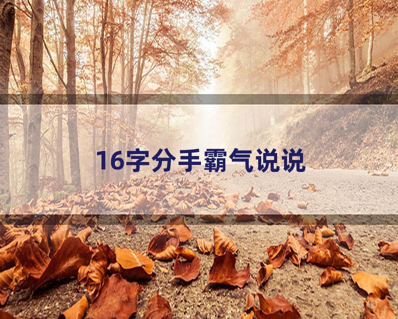 16字分手霸气说说