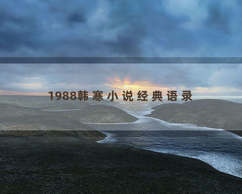 1988韩寒小说经典语录