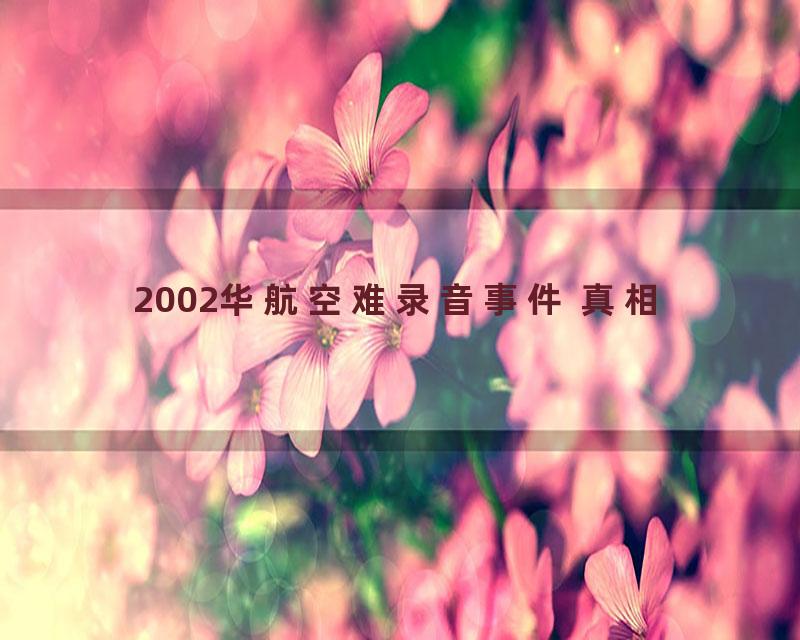 2002华航空难录音事件 真相