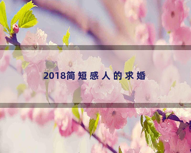 2018简短感人的求婚