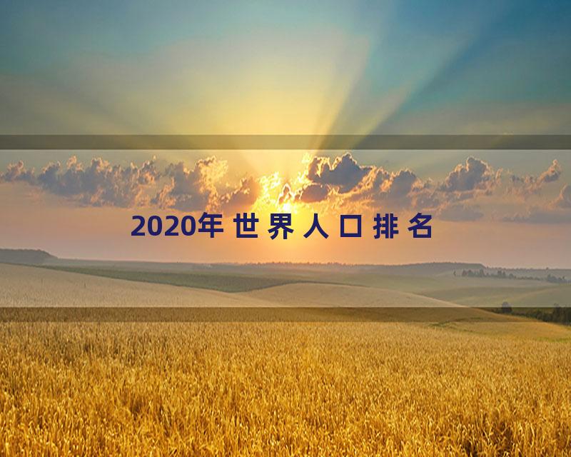 2020年世界人口排名