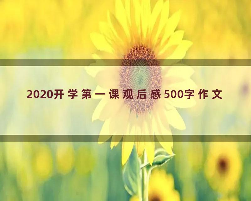 2020开学第一课观后感500字作文