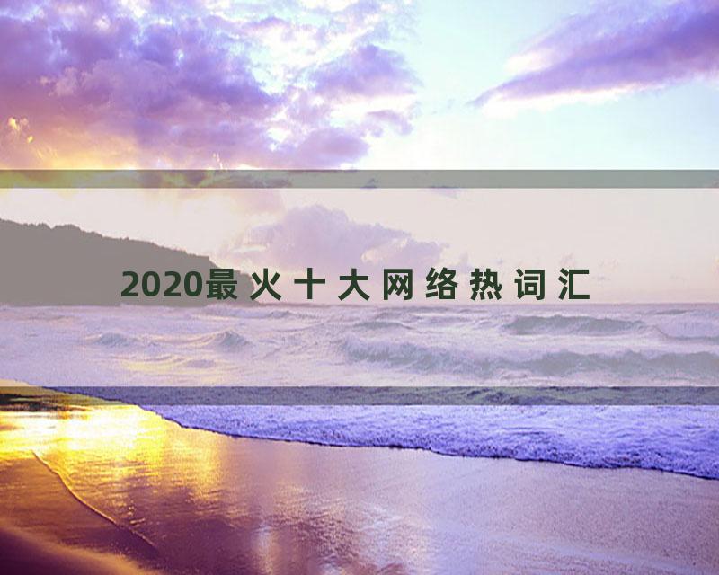 2020最火十大网络热词汇