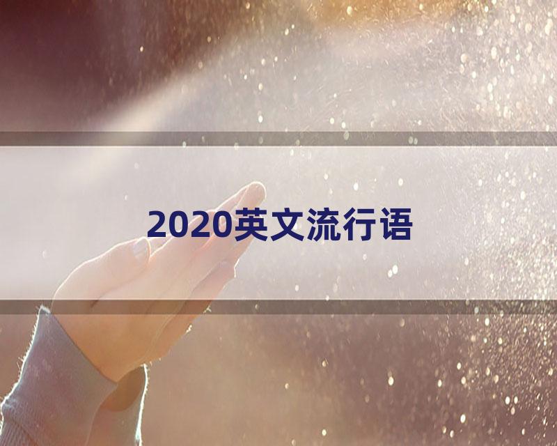 2020英文流行语