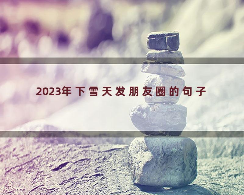 2023年下雪天发朋友圈的句子