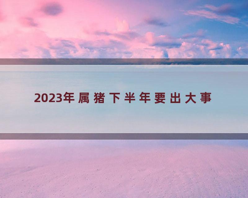 2023年属猪下半年要出大事