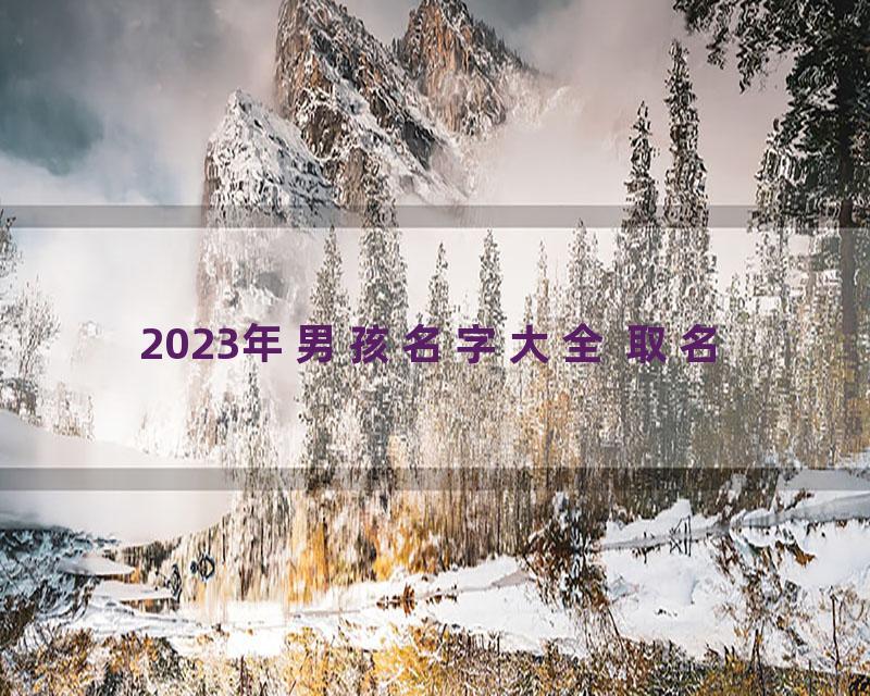 2023年男孩名字大全 取名