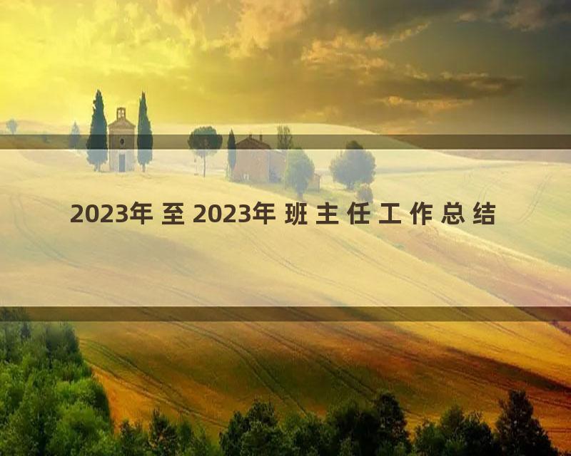 2023年至2023年班主任工作总结