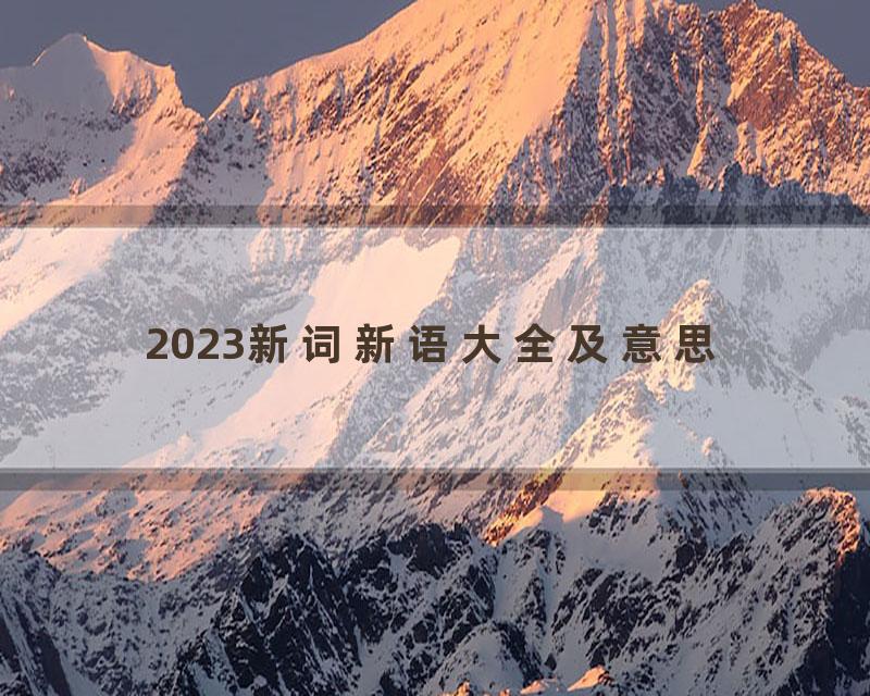 2023新词新语大全及意思