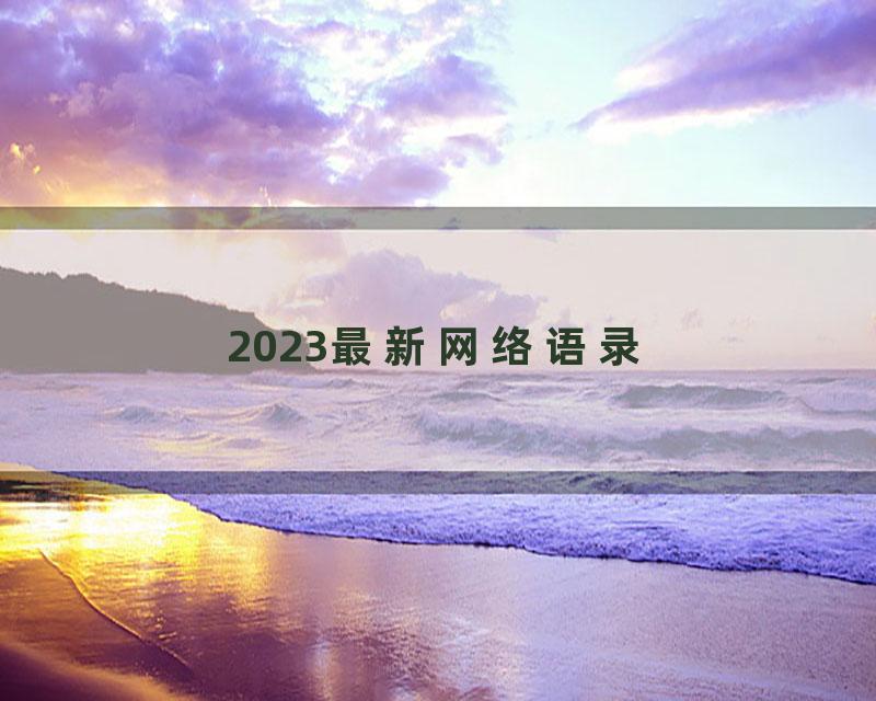 2023最新网络语录