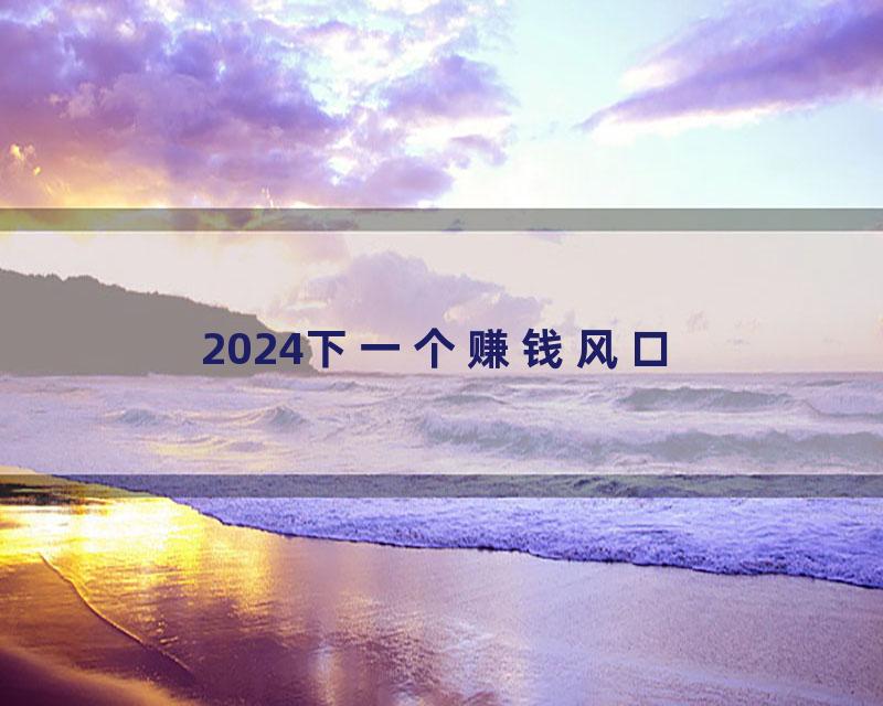 2024下一个赚钱风口