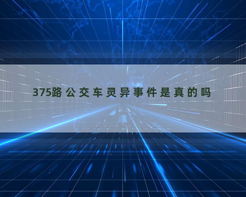 375路公交车灵异事件是真的吗