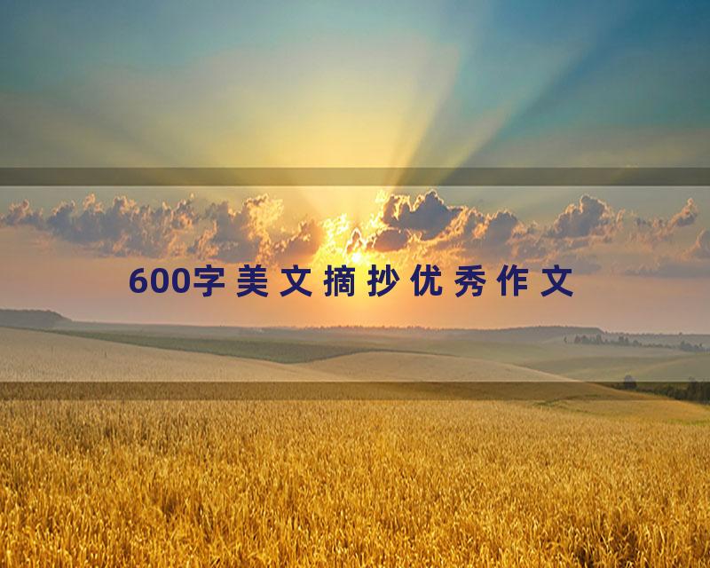 600字美文摘抄优秀作文